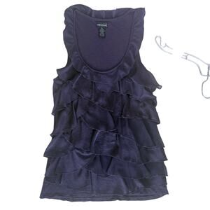 Y2K Wet Seal Tiered Ruffle Tank Top Size XL Purple